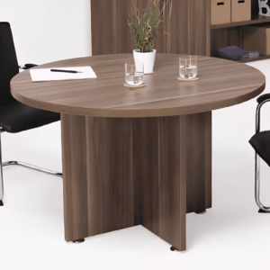 al aroodh 120 cm round conference meeting table walnut wood finish cross panel base.jpg