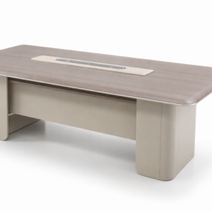 al aroodh 240 cm executive conference meeting table light walnut wood top beige curved base built in power grommets.png